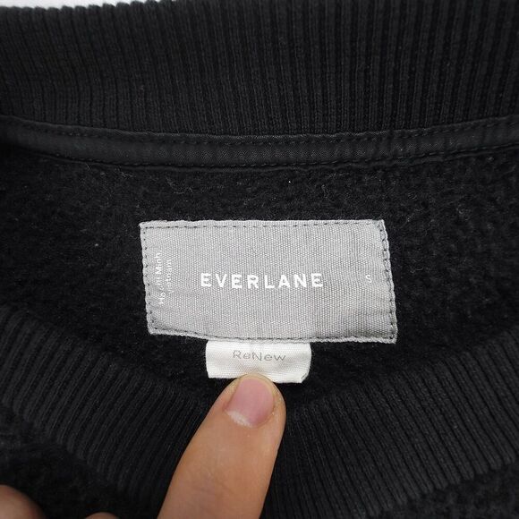 EVERLANE ReNew Oversized Fleece Sweatshirt Athleisure Lounge Sweater Black Small - Picture 2 of 7